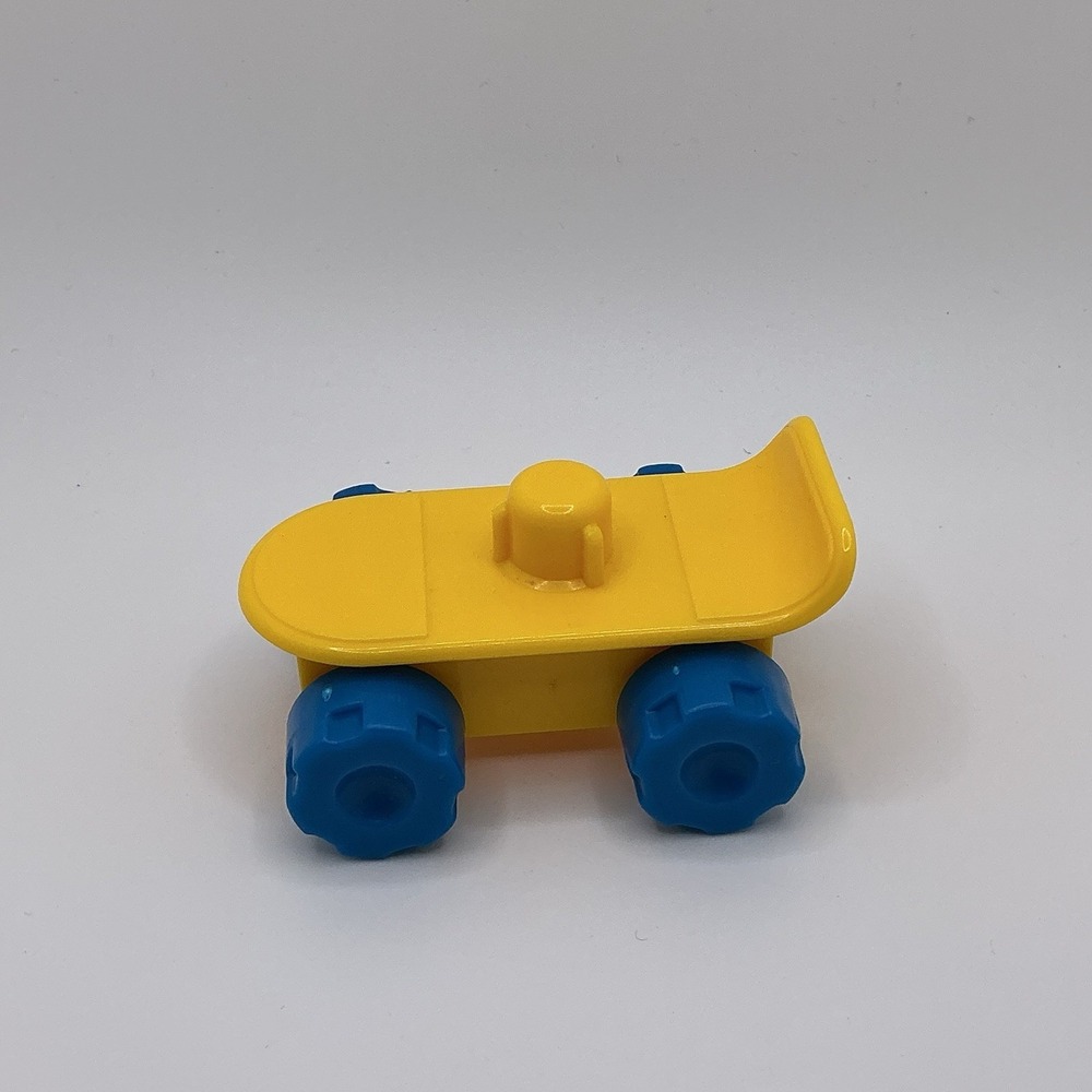 Fisher Price Little People Yellow Skateboard Skate Board Wheels Roll Vintage